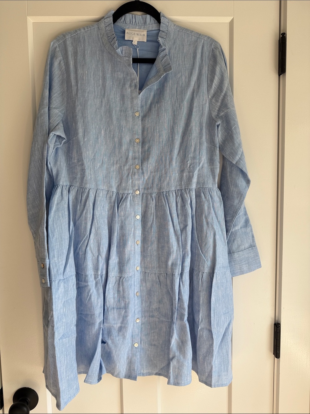 Alice Walk Linen Ruffle Dress NWT